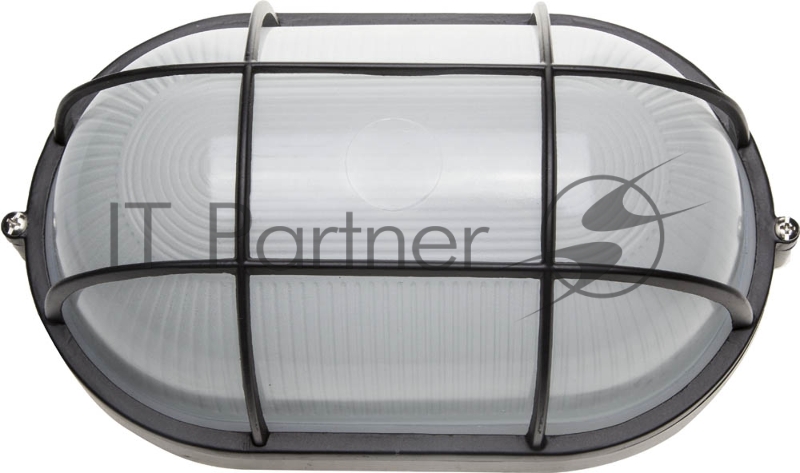 Светильник уличный СВЕТОЗАР влагозащищенный с решеткой, овал, цвет черный, 100Вт