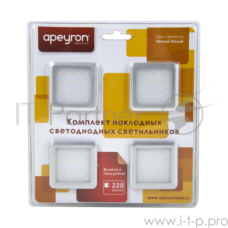 Светильник APEYRON 02ISP000081 комплект накладных LED квадратные теплый белый 12 в IP20