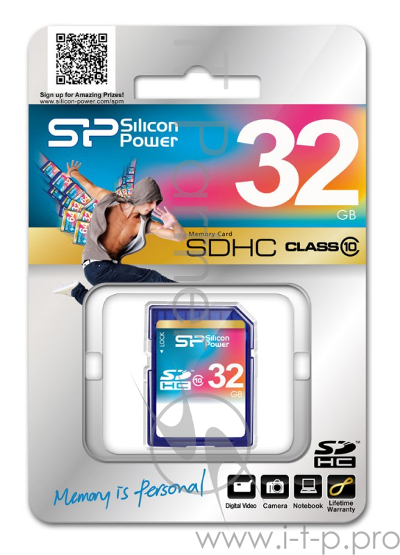 Карта памяти SecureDigital 32Gb Silicon Power SP032GBSDH010V10 {SDHC Class 10}