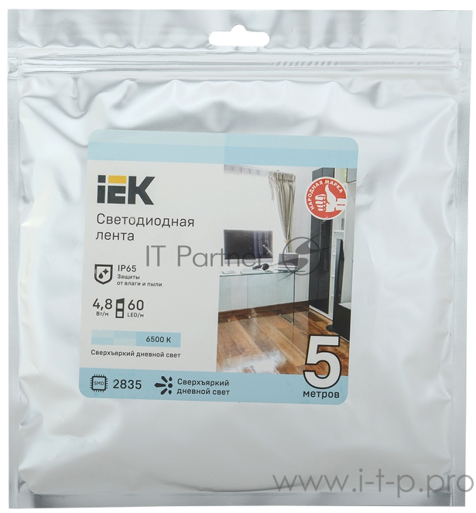 Светодиодная лента IEK LSR1-2-060-65-3-05 5м LSR-2835W60-4,8-IP65-12В