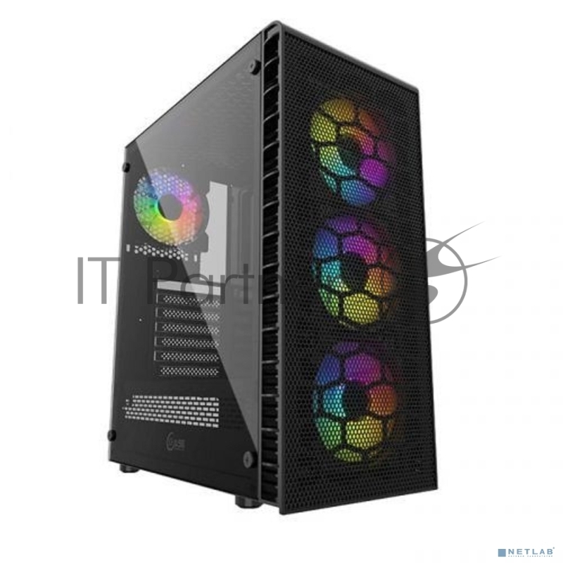 Корпус Powercase Mistral Z4С Mesh LED, Tempered Glass, 4x 120mm 5-color fan, чёрный, ATX (CMIZ4C-L4)
