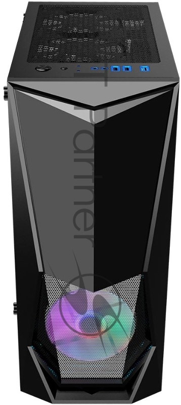 Корпус 1STPLAYER DK-3 BLACK / ATX, tempered glass / 3x 120mm LED fans inc. / DK-3-BK-3G6