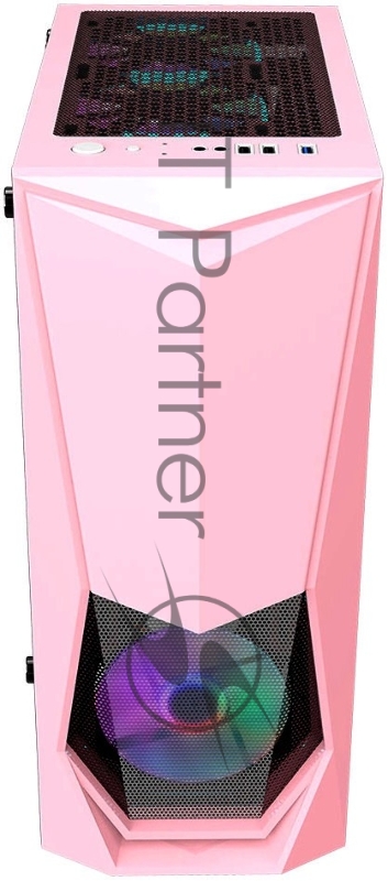 Корпус 1STPLAYER DK-3 PINK / ATX, tempered glass / 3x 120mm LED fans inc. / DK-3-PK-3G6