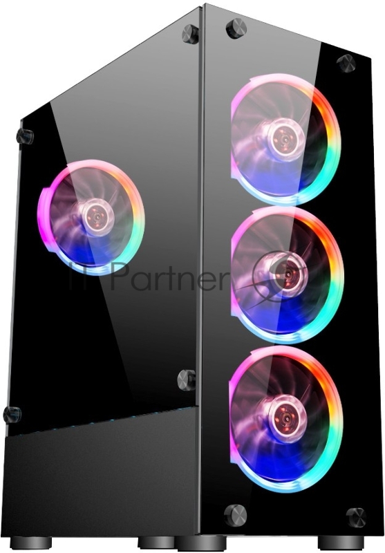 Корпус 1STPLAYER FIRE DANCING V2-A / ATX, tempered glass / 4x 120mm LED fans inc. / V2-A-4R1