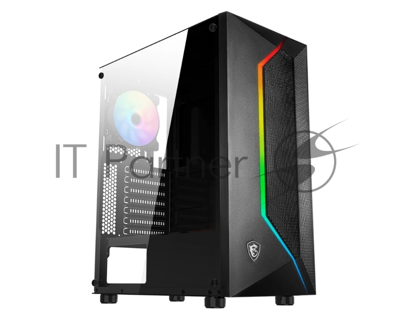 Корпус MSI MAG VAMPIRIC 100R / mid-tower, ATX, tempered glass / 1x120mm ARGB & 1x120mm system fans inc. / MAG VAMPIRIC 100R