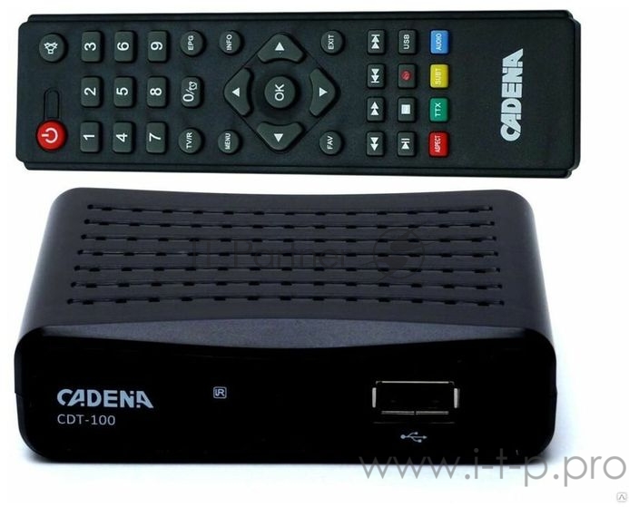 Ресивер DVB-T2 Cadena CDT-100 (TC) черный