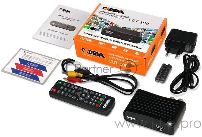 Ресивер DVB-T2 Cadena CDT-100 (TC) черный