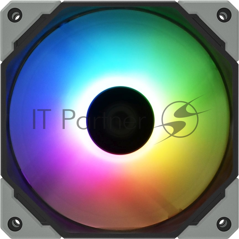 Вентилятор ID-COOLING NO-12015-XT-ARGB 120x120x15мм (40шт./кор, PWM, Low Noise, супер-тонкий, ARGB, резиновые углы, черный, 500-2000об/мин) BOX