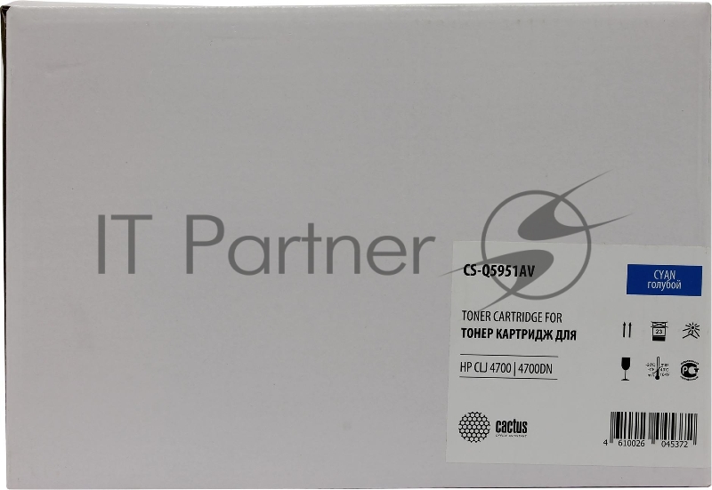 Картридж Cactus CS-Q5951A для HP Color LaserJet 4700 голубой,10 000стр