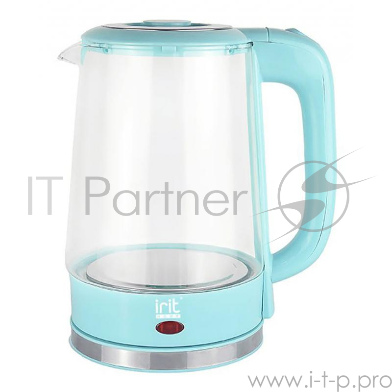 Чайник стеклянный электрический IRIT IR-1906 (голубой)