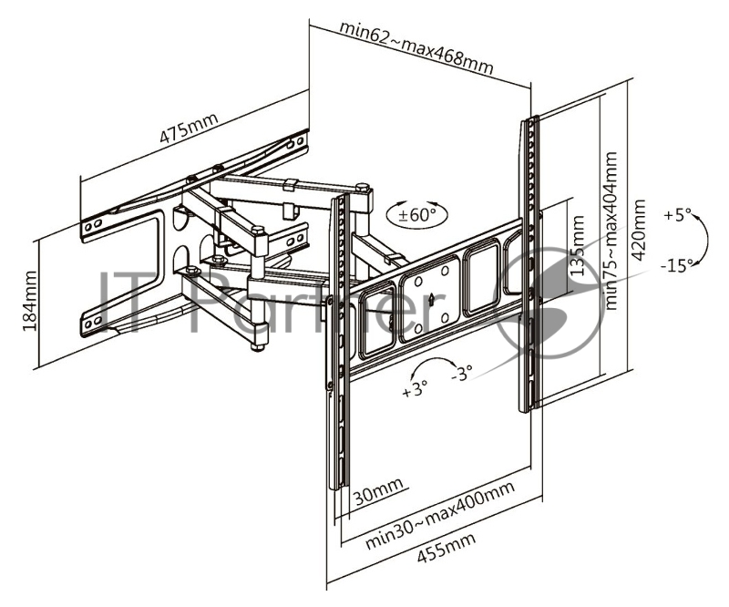 Кронштейн ЖК телевизор ULTRAMOUNTS UM908 32- 75