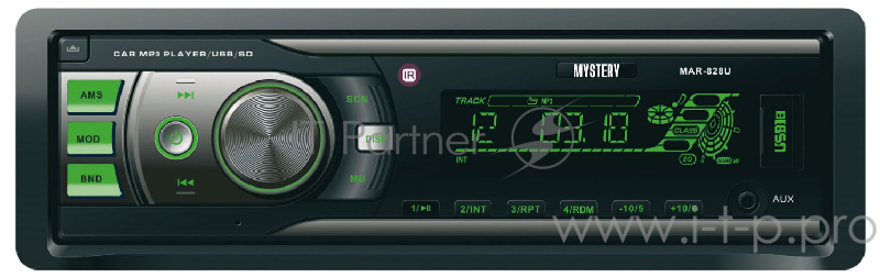 Автомагнитола Mystery MAR-828U 1DIN 4x50Вт