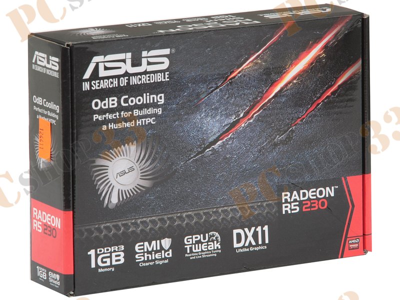Видеокарта ASUS Radeon R5 230 1ГБ R5230-SL-1GD3-L (Radeon R5 230, DDR3, D-Sub, DVI, HDMI) (PCI-E)