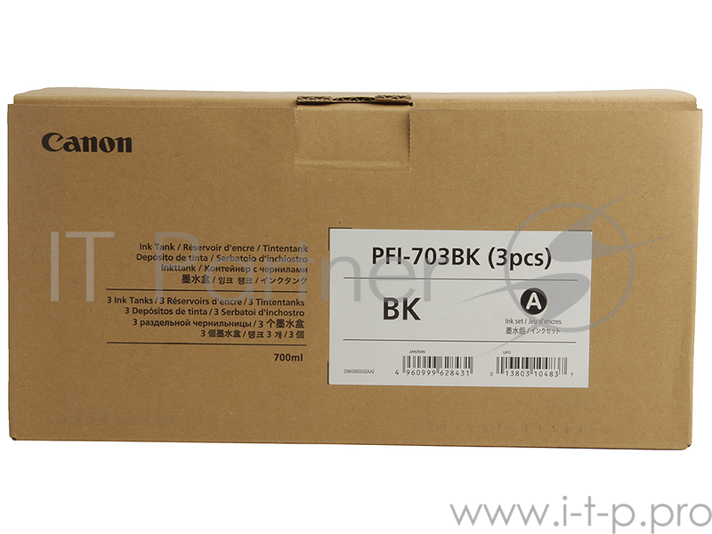 Картридж CANON PFI-703BK черный(3 PCS)