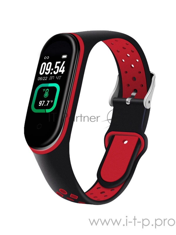 Фитнес-трекер Smarterra FitMaster Ton TFT корп.:черный рем.:черный/красный (SMFT-T07)