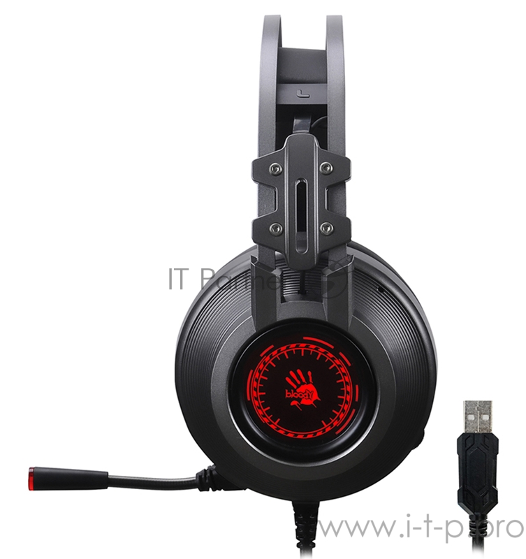 Наушники с микрофоном A4 Bloody J527 серый 2м мониторные USB оголовье (J527)