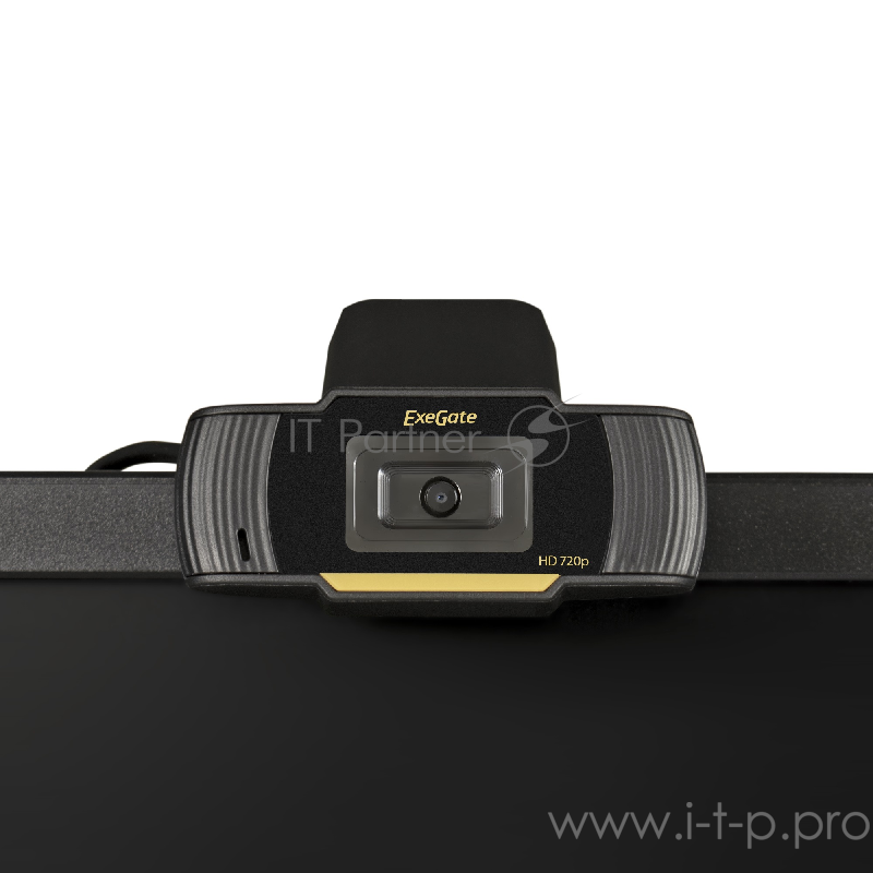 Веб-камера ExeGate GoldenEye C270 HD (матрица 1/3 1 Мп, 1280х720, 720P, USB, микрофон с шумоподавлением, универсальное крепление, кабель 1,5 м, Win Vista/7/8/10, Mac OS, черная)
