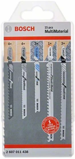 Набор пилок универсальные Bosch MultiMaterial 15пред. (лобзики)