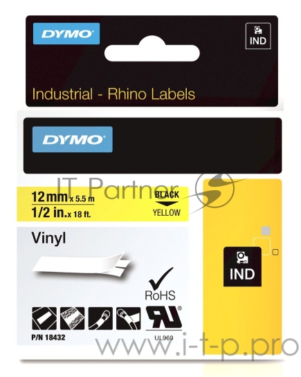 Картридж ленточный Dymo Rhino 18432 для Dymo Rhino 1000/3000/4200/5000/5200/6000, ILP 219, 3M PL100/PL150/PL200/PL300