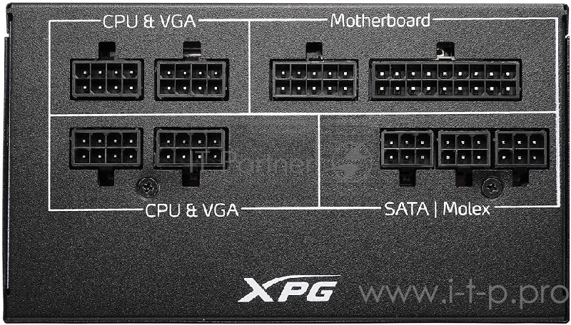 Игровой блок питания чёрный XPG COREREACTOR650G-BLACKCOLOR (модульный 650 Вт, PCIe-4шт, ATX v2.31, Active PFC, 120mm Fan, 80 Plus Gold)