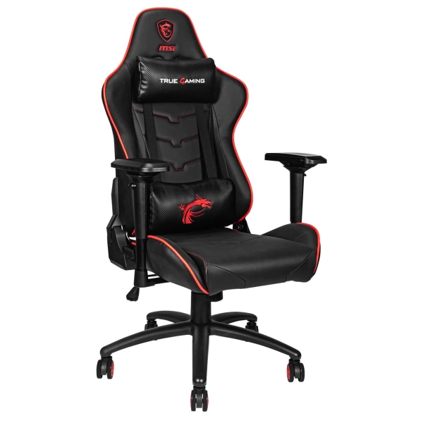 Игровое кресло MSI MAG CH120X чёрное (ПХВ-кожа, 4D подлокотники, газпатрон 4 класс)