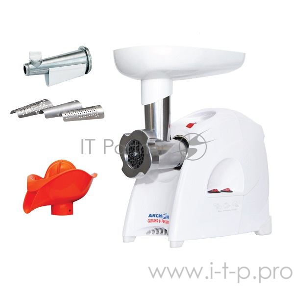 Мясорубка АКСИОН М41.04 БелыйМаксимальная мощность - 1700 Вт. Максимальная производительность – 2 кг/мин. В комплекте: приставка для набивки колбас соковыжималка для цитрусовых шнековая соковыжималка экран для защиты от брызг 3 решетки из нержавею