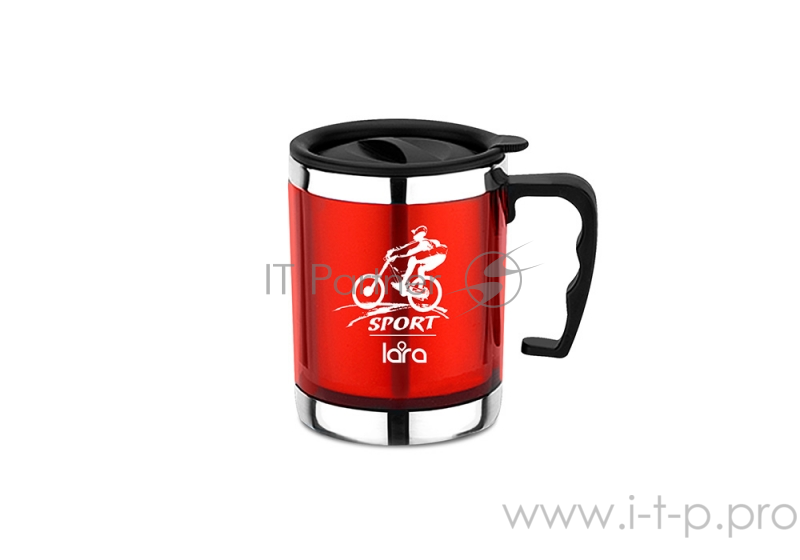 LR04-31 термокружка LARA - 400мл, высота 11см, диаметр 8см, стальная внутренняя поверхность