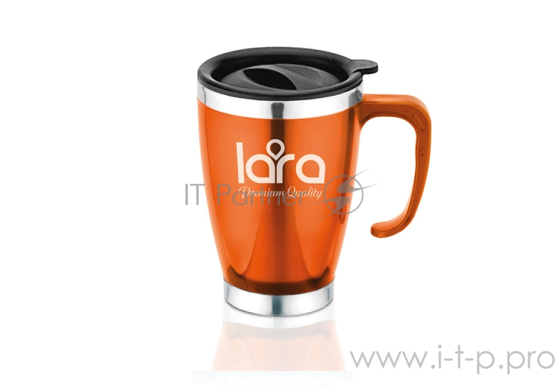 LR04-38 термокружка LARA - 400мл, высота 12,8см, диаметр 8,7см, двойные стенки, пластик
