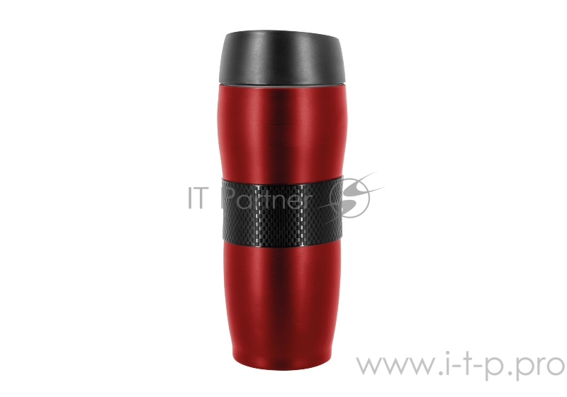 Термокружка LARA LR04-23 <Red> 450мл, двойные стенки, вакуум, сталь/силикон, двухцветный корпус