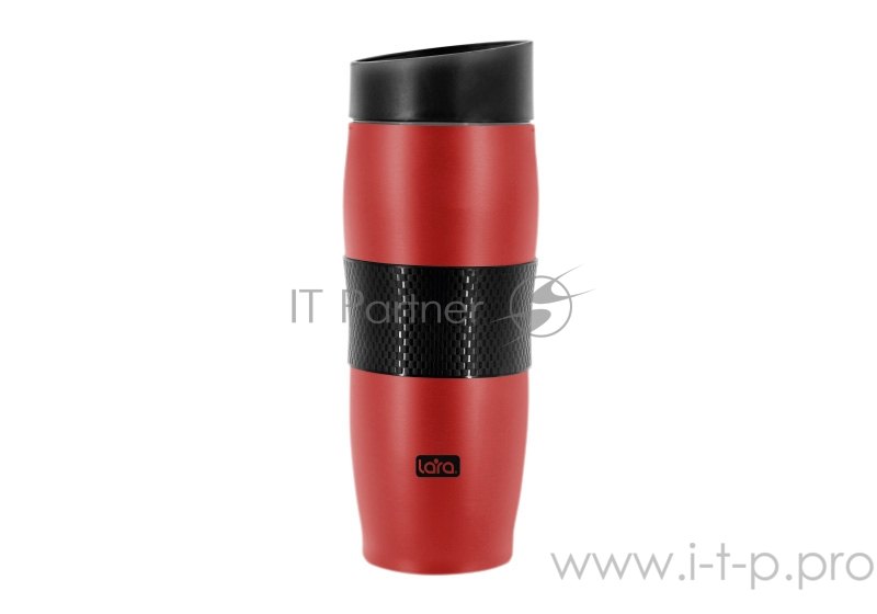 Термокружка LARA LR04-24 <Red> 380мл, двойные стенки, вакуум, сталь/силикон