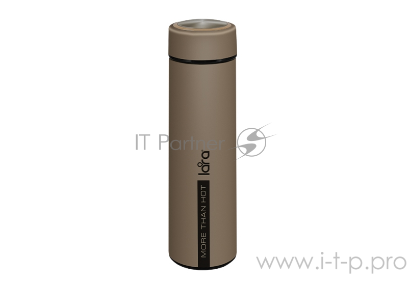 Термос LARA LR04-20 (бежевый) 420мл, soft touch, фильтр-ситечко для заваривания