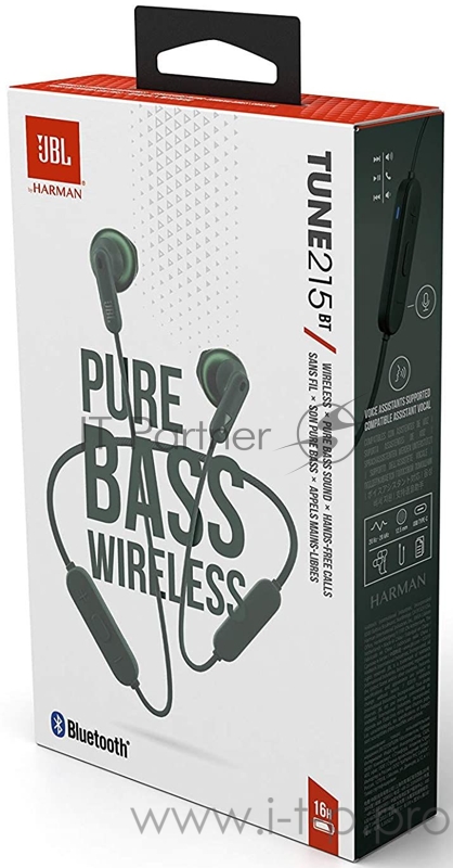 Наушники JBL T215TWS Наушники-гарнитура (вкладыши), зеленый