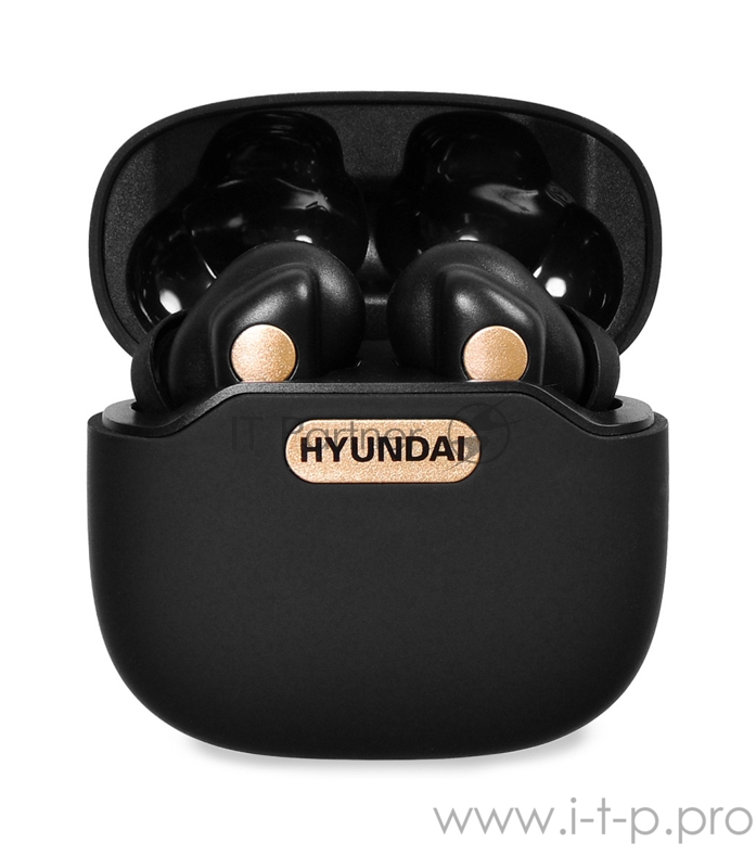 Гарнитура вкладыши Hyundai H-EP300 черный беспроводные bluetooth в ушной раковине