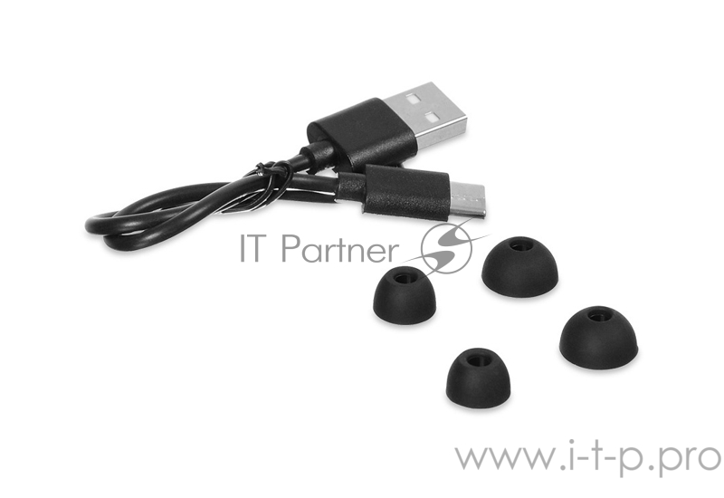 Гарнитура вкладыши Hyundai H-EP300 черный беспроводные bluetooth в ушной раковине