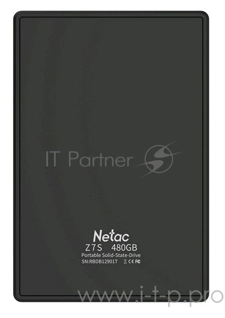 Накопитель SSD External Netac 960Gb Z7S <NT01Z7S-960G-32BK> (USB3.2, up to 550/480MBs, 89х60х11.5mm, Aluminium+Steel+Plastic)