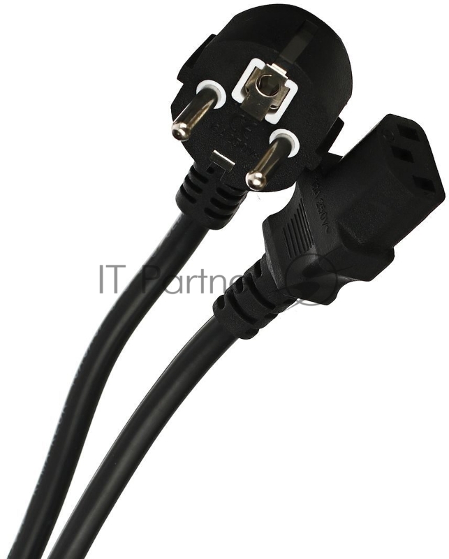 Кабель VCOM CE021-CU1.5-1.8 Кабель компьютер -- розетка 220V ( угловая Евровилка) VDE 3G*1.5mm2 , 1,8м