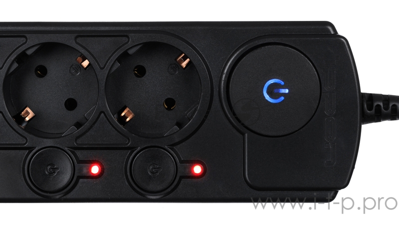 Сетевой фильтр Ippon BK212-SW 1.8м (6 розеток) черный (коробка)