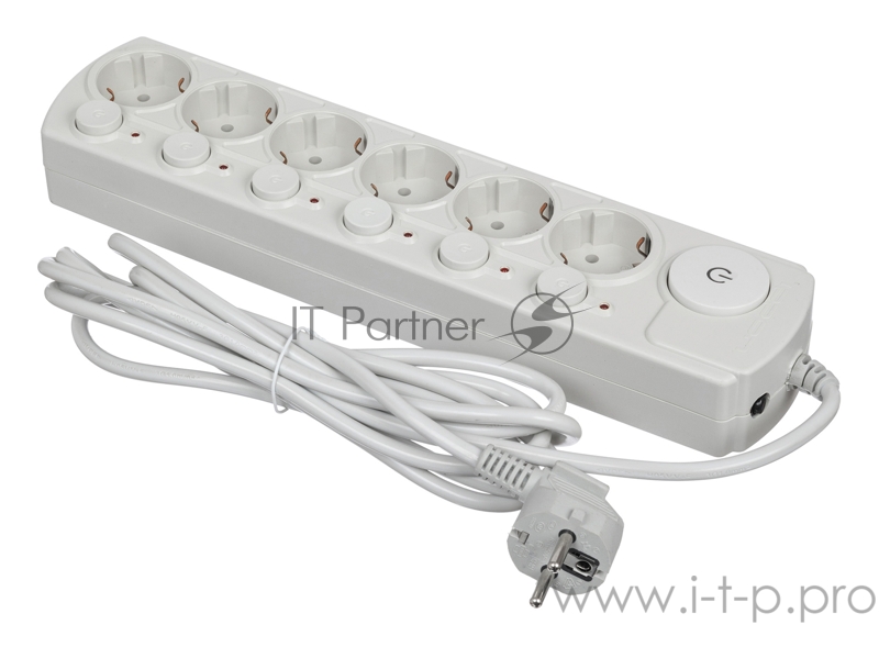 Сетевой фильтр Ippon BK232-SW 3м (6 розеток) белый (коробка)