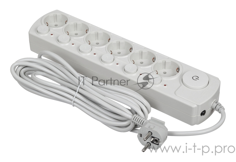Сетевой фильтр Ippon BK252-SW 5м (6 розеток) белый (коробка)