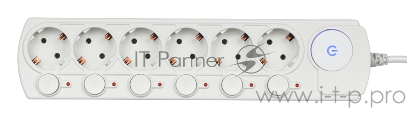 Сетевой фильтр Ippon BK252-SW 5м (6 розеток) белый (коробка)