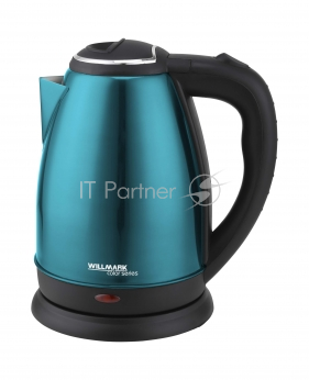 Чайник электрический WILLMARK WEK-1808SS (1.8л, корп. из нерж. стали, 1800Вт) (Темно-Зеле