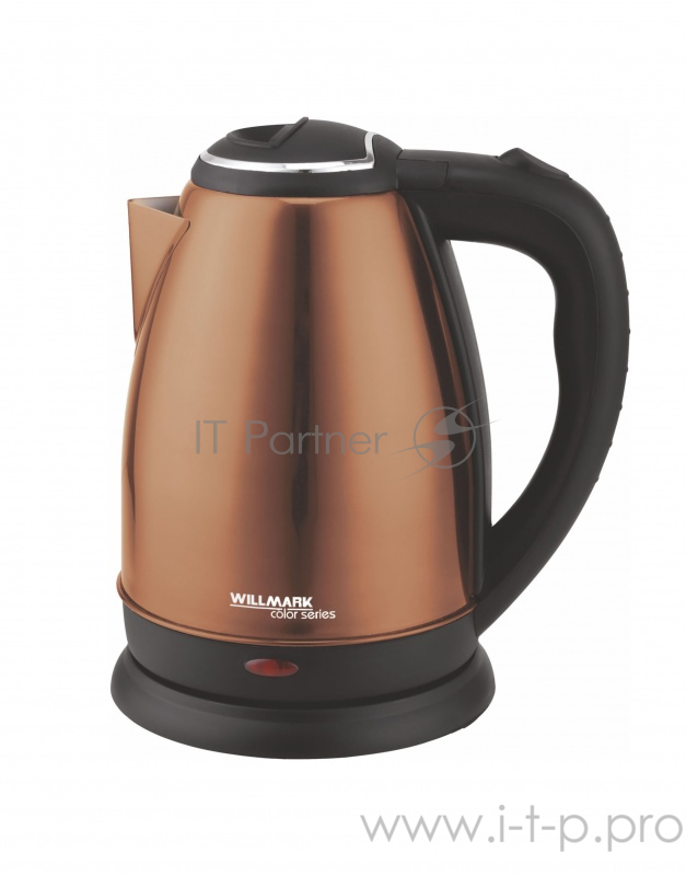 Чайник электрический WILLMARK WEK-1808SS (1.8л, поворот на 360 градусов, корп. из нерж. стали)Шоколадный