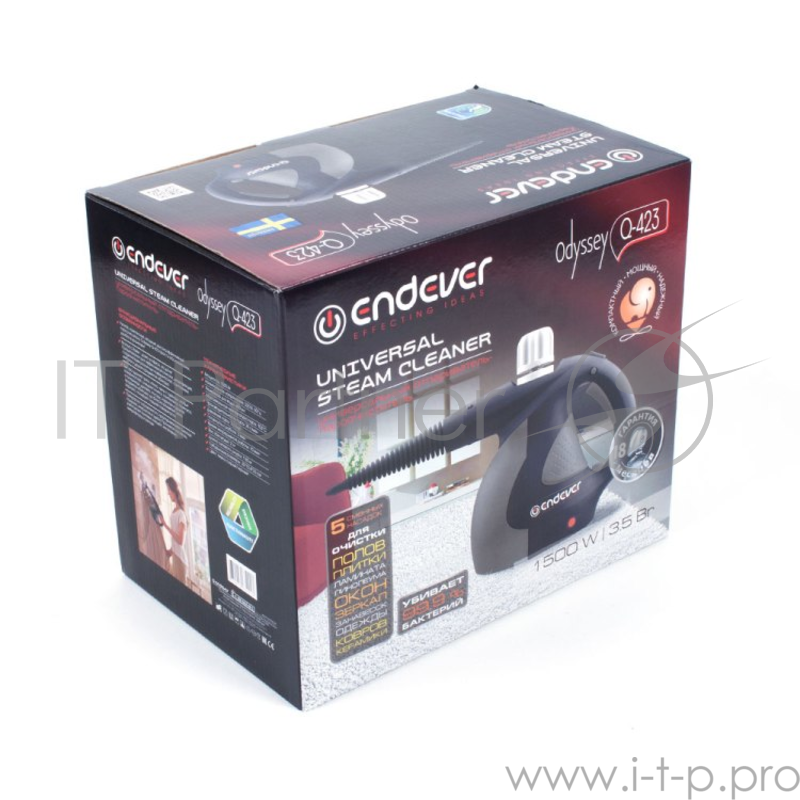 Отпариватель ручной Endever Odyssey Q-423 1500Вт серый/черный