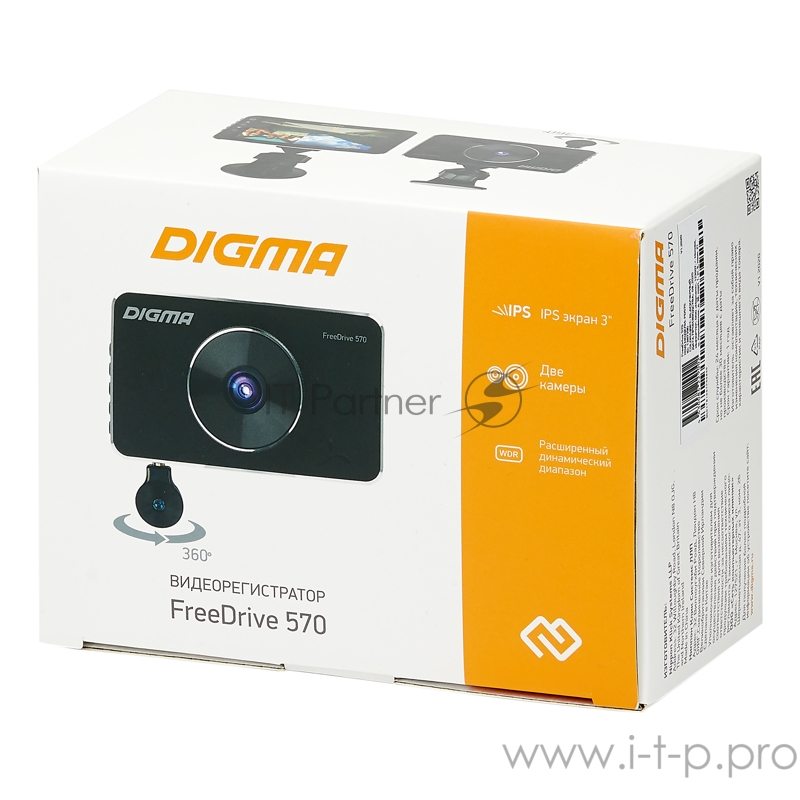 Видеорегистратор Digma FreeDrive 570 черный 3Mpix 1080x1920 1080p 170гр. NTK96558