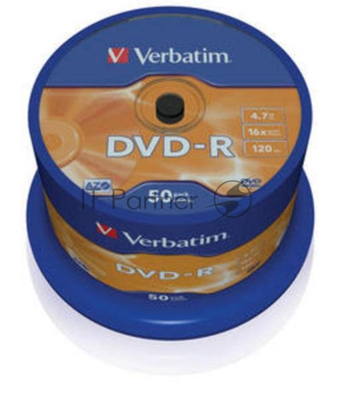 Диск DVD-R 4.7ГБ 16x Verbatim 43548, пласт.коробка, на шпинделе (50шт./уп.)