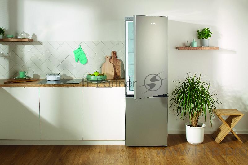 Холодильник GORENJE NRK 6191PS4 ,185x60x59.2, 203/99 л, No Frost Plus, режим Эко, FastFreeze, нижняя морозильная камера, серебристый