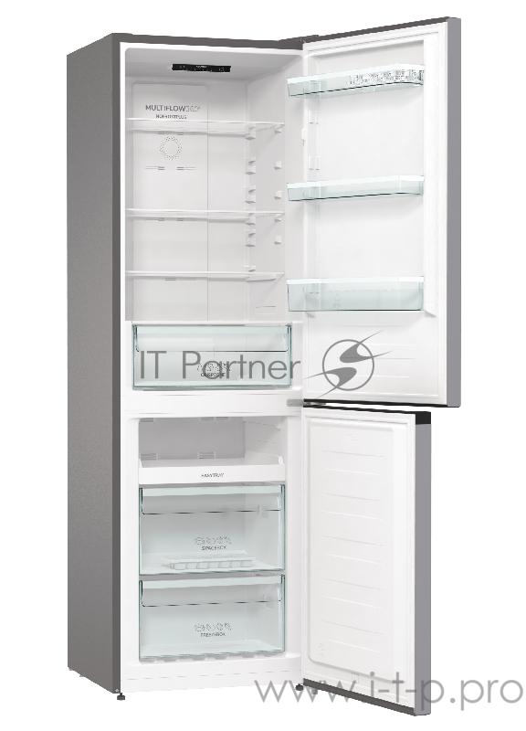 Холодильник GORENJE NRK 6191PS4 ,185x60x59.2, 203/99 л, No Frost Plus, режим Эко, FastFreeze, нижняя морозильная камера, серебристый