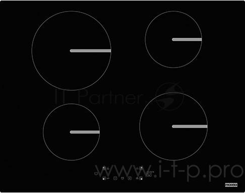 Варочная поверхность Franke FSM 654 I BK Индукционная варочная поверхность, серия SMART, 60см, 4 зоны нагрева, сенсорное управление, 9 ступеней мощности, прямые края, установка сверху или вровень со столешницей, черная