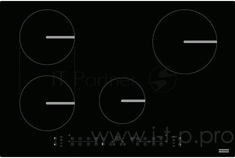 Варочная поверхность Franke FSM 804 I B BK Индукционная варочная поверхность, серия SMART, 80см, 4 зоны нагрева, индукционный мост FLEXI, сенсорное управление, 9 ступеней мощности, прямые края, установка сверху или вровень со столешницей, черная