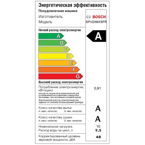 Встраиваемая посудомоечная машина BOSCH SPV2HMX5FR